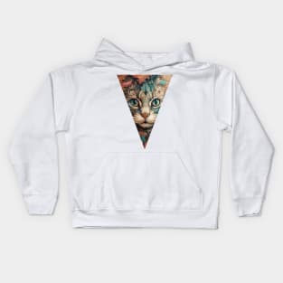 Cool Calico Cat with Flower V3 Triangle Kids Hoodie